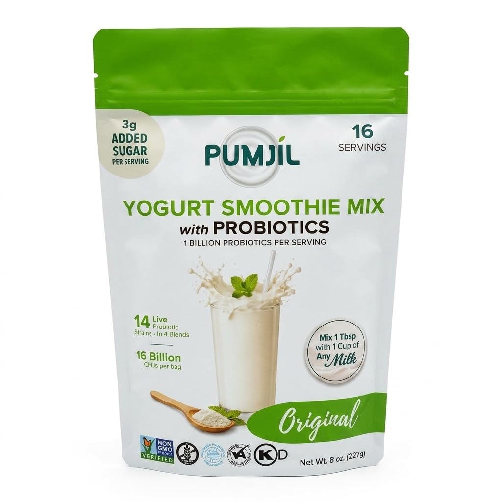 Pumjil Yogurt Smoothie Mix with Probiotics, Original, 3g added sugar, 8 oz