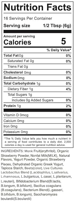 Yogurt Smoothie Mix Strawberry NO ADDED SUGAR