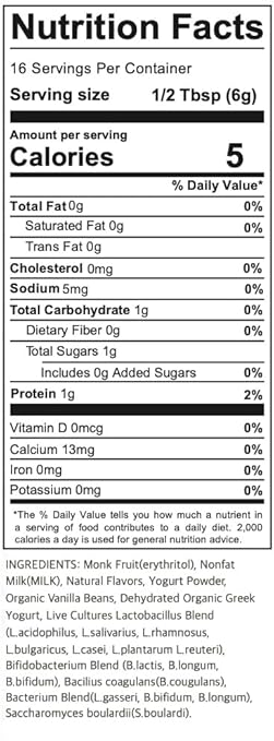 Yogurt Smoothie Mix Vanilla NO ADDED SUGAR