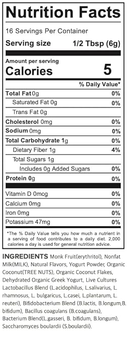 Yogurt Smoothie Mix Coconut NO ADDED SUGAR