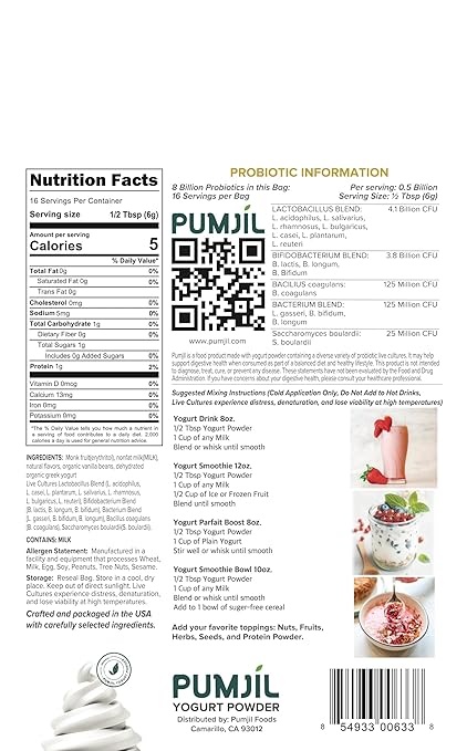 Yogurt Smoothie Mix Vanilla NO ADDED SUGAR