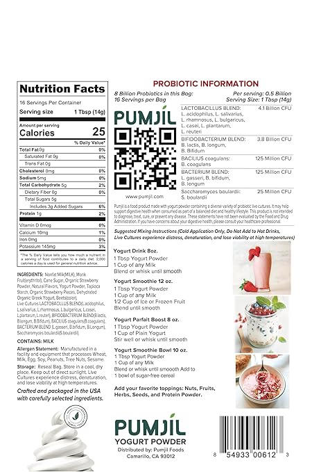 Yogurt Smoothie Mix Strawberry cane sugar/3g added